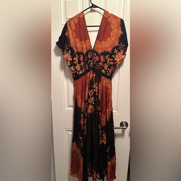 Anthropologie Farm Rio Marlow Floral Scroll Tropical Maxi Flowy Dress XS NWT - Picture 7 of 7